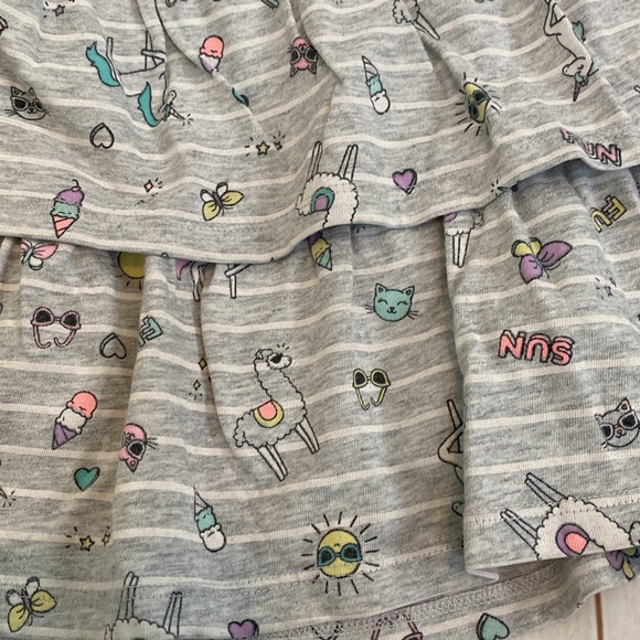 Jumping Beans Gray Comic Unicorn, Llama, Ice Cream Print Scooter Skirt / Skort - Picture 2 of 5